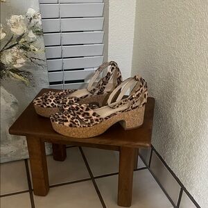 Violet & Red Women’s Leopard Print Platform Heels